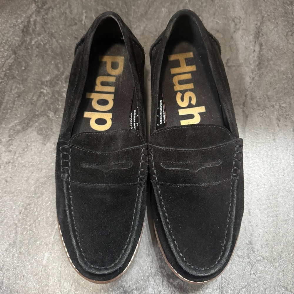 Women’s Hush Puppies Wren Black Suede Loafers
